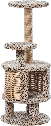 Купить мягкие меховые домики для кошек круглый с плетёнными стенками с доставкой по РФ